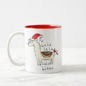 Llama Kerstmis Kinder Cute Funny Tweekleurige Koffiemok (Links)