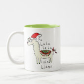 Llama Kerstmis Kinder Cute Funny Tweekleurige Koffiemok (Links)