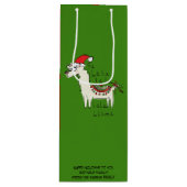 Llama Kerstmis Kinder Cute Funny Wijn Cadeautas (Voorkant)