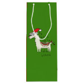 Llama Kerstmis Kinder Cute Funny Wijn Cadeautas (Achterkant)