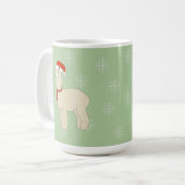 Llama Kerstmis Sneeuwvlokken Koffiemok (Voorkant links)