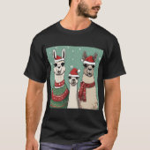Llama Kerstportret T-shirt (Voorkant)