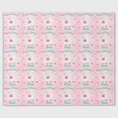 llama Kerstroze sneeuwstars gepersonaliseerd Cadeaupapier (Vlak)