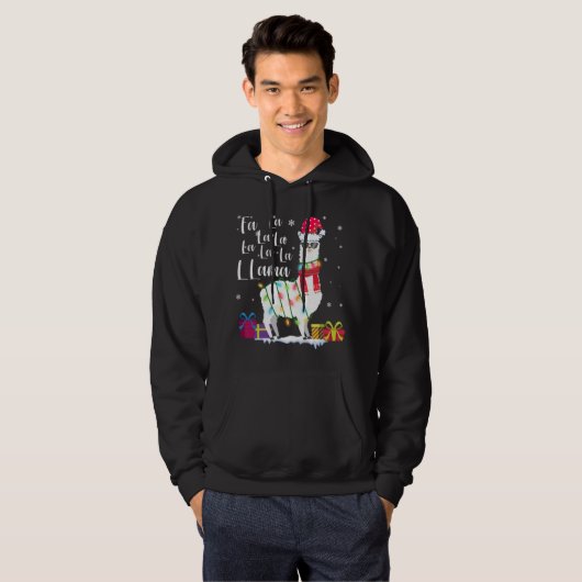 Llama-kerstSweater Fa-La Lama Funny X-Mas Hoodie (Voorkant volledig)