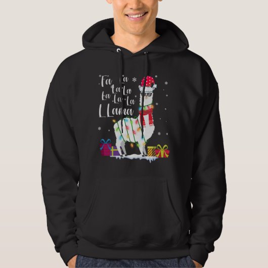 Llama-kerstSweater Fa-La Lama Funny X-Mas Hoodie (Voorkant)