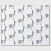 Llama kerstthema cadeaupapier (Vlak)