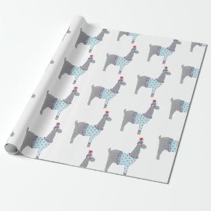 Llama kerstthema cadeaupapier
