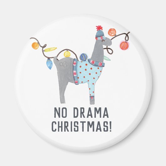 Llama kerstthema magneet (Voorkant)