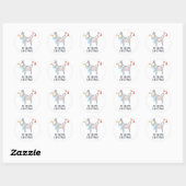 Llama kerstthema ronde sticker (Vel)