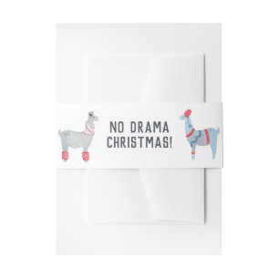 Llama kerstthema uitnodigingen wikkel
