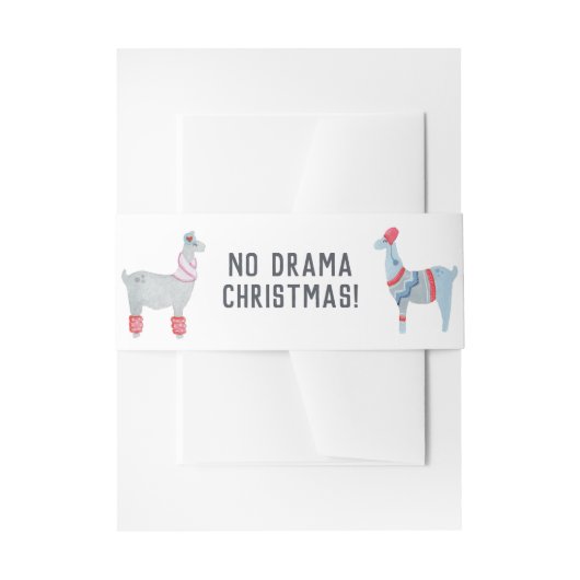 Llama kerstthema uitnodigingen wikkel (Voorkant Voorbeeld)