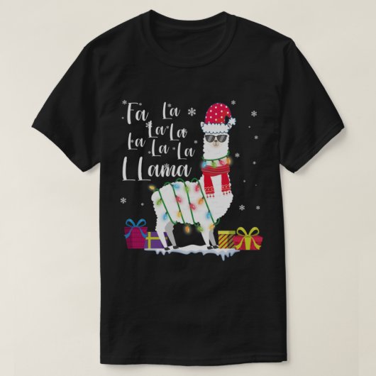 Llama kersttrui Fa La La Lama Funny x-mas T-shirt (Design voorkant)