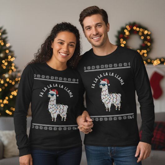 Llama Kerstverlichting Grap T-shirt