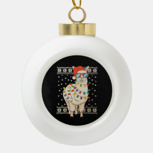 Llama Kerstverlichting Lelijke Kersttrui Vakantie Keramische Bal Ornament
