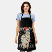 Llama Kerstverlichting Lelijke Kersttrui Vakantie Schort (Gedragen)