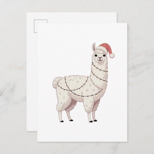 Llama Kerstverlichting Stevige Dieren Liefhebber A Uitnodiging Briefkaart (Voorkant / Achterkant)