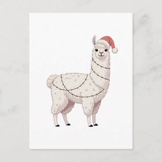 Llama Kerstverlichting Stevige Dieren Liefhebber A Uitnodiging Briefkaart (Voorkant)