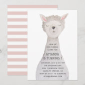Llama Kids Birthday | Alpaca Farm Animal Party Kaart (Voorkant / Achterkant)
