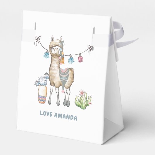 Llama Kids Birthday Party Bedankdoosjes (Achterkant)