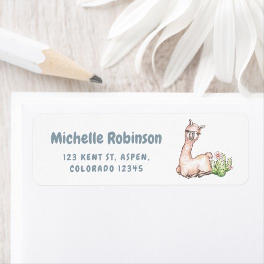 Llama Kids Birthday Party Etiket (Insitu)