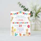 Llama Kids Birthday Party Invitation (Staand voorkant)