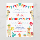 Llama Kids Birthday Party Invitation (Voorkant)