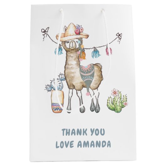 Llama Kids Birthday Party Medium Cadeauzakje (Voorkant)