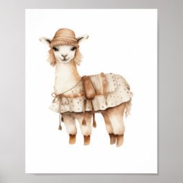 Llama kinderkamer Decor Schattige Llama Slaapkamer Poster