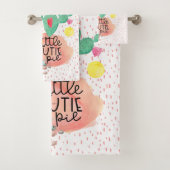 Llama kleine inktpasteien kleurige waterverf cactu bad handdoek (Insitu)