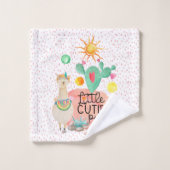 Llama kleine inktpasteien kleurige waterverf cactu bad handdoek (Wasdoekje)