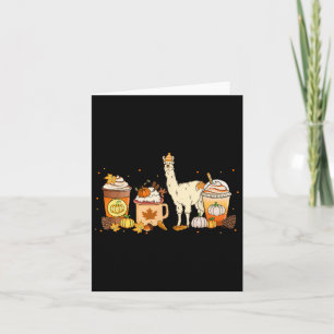 Llama Koffie Pompoen Kruiden Dier Herfst Thanksgiv Kaart