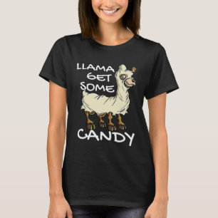 Llama Krijg Soms Snoep Schattige Geest Llama Hallo T-shirt