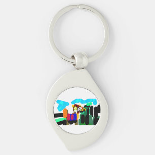 Llama kunst vreugde sleutelhanger