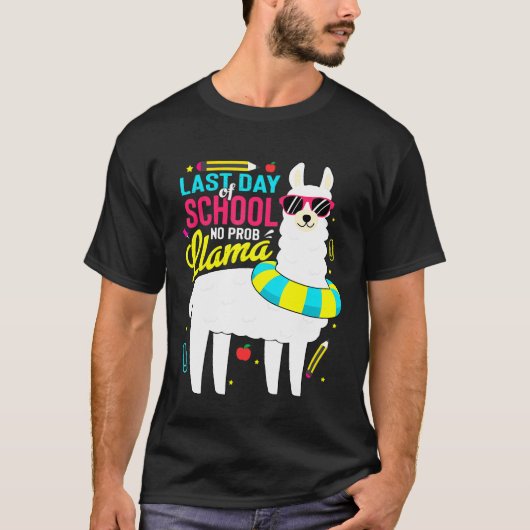 Llama Laatste dag van schooljongens Meisjesleraar T-shirt (Voorkant)
