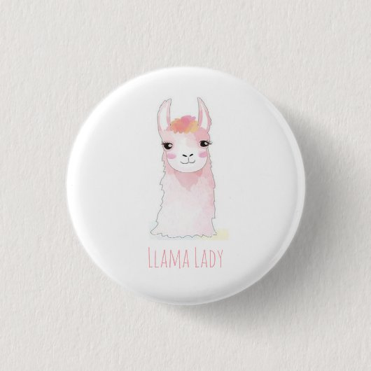 Llama Lady Button (Voorkant)