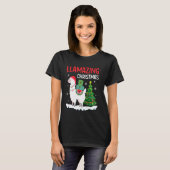 Llama lamazing kerstpyjama's voor kerstfeest H T-shirt (Voorkant volledig)