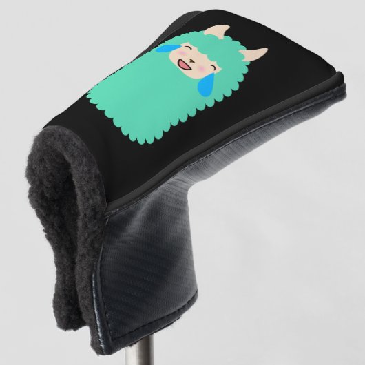 Llama Laughing Emoji Golfheadcover (3/4 voorkant)