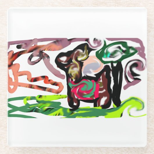 Llama Lazy Glazen Onderzetter (Voorkant)