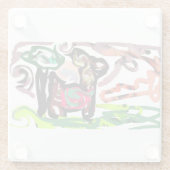 Llama Lazy Glazen Onderzetter (Achterkant)