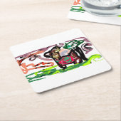 Llama Lazy Kartonnen Onderzetters (Schuin)