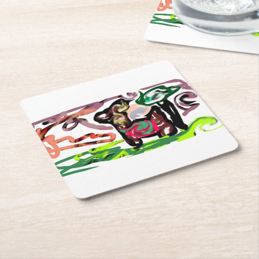 Llama Lazy Kartonnen Onderzetters (Schuin)