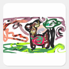 Llama Lazy Vierkante Sticker