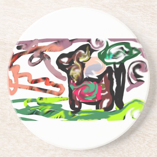 Llama Lazy Zandsteen Onderzetter (Voorkant)