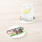 Llama Lazy Zandsteen Onderzetter (Zijkant)