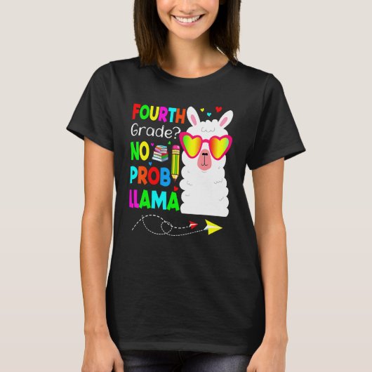 Llama-leraar in de vierde klas t-shirt (Voorkant)