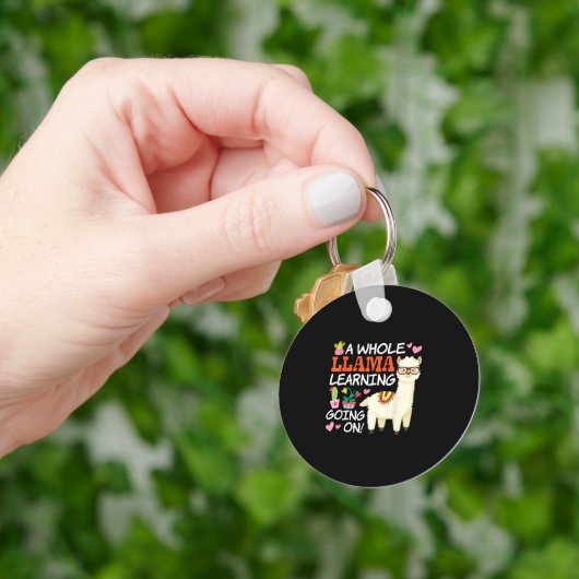 Llama Lerende Leraren Studenten Alpaca Liefhebbers Sleutelhanger (Hand)