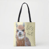 Llama Lets Knit Tote Bag (Voorkant)