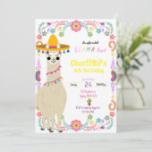 Llama leuk feest Verjaardagsuitnodiging Kaart (Staand voorkant)