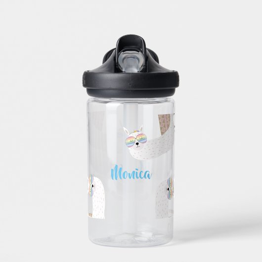 LLama leuk, kleurrijke kinderen  Waterfles (Voorkant)