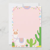 Llama leuk meisje 1e verjaardag uitnodiging (Achterkant)